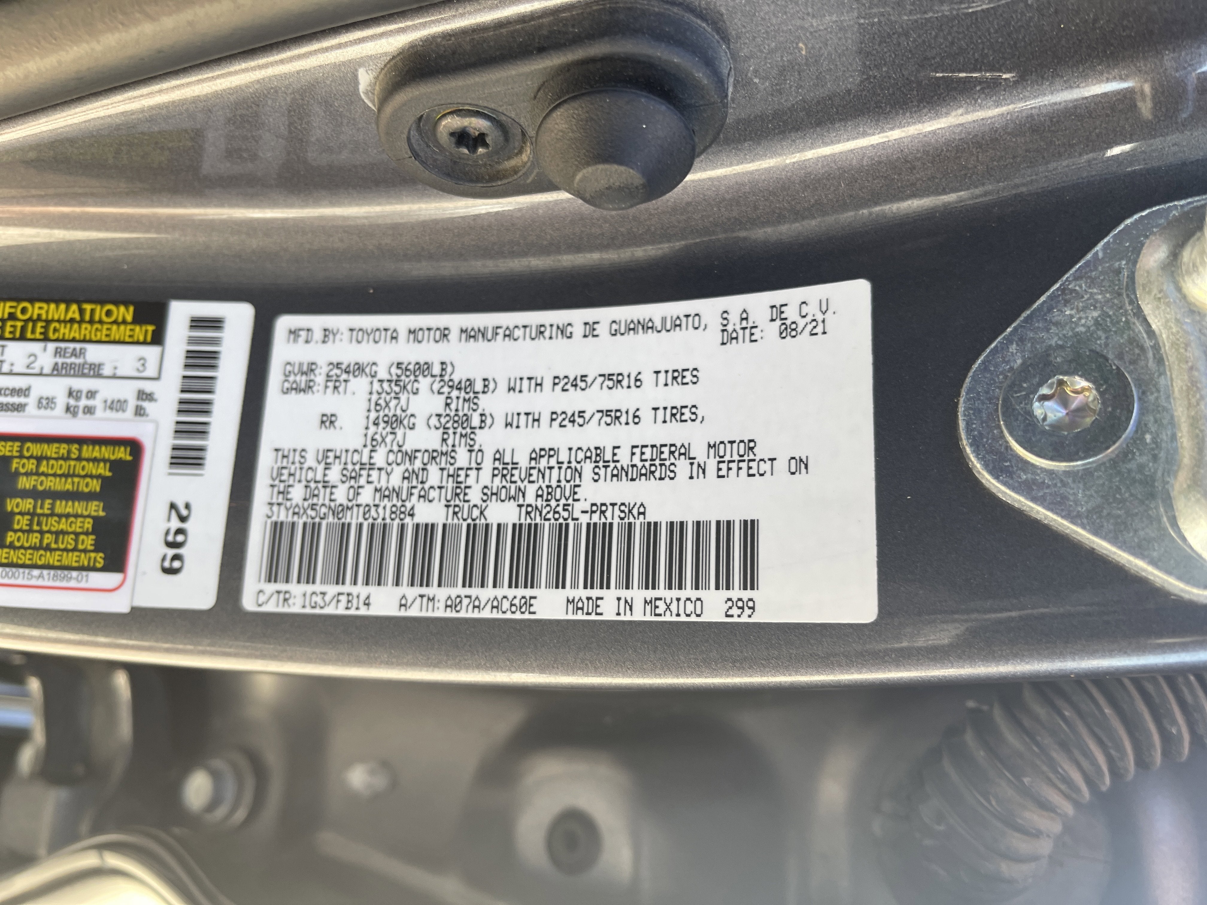 2021 Toyota Tacoma 2WD SR
