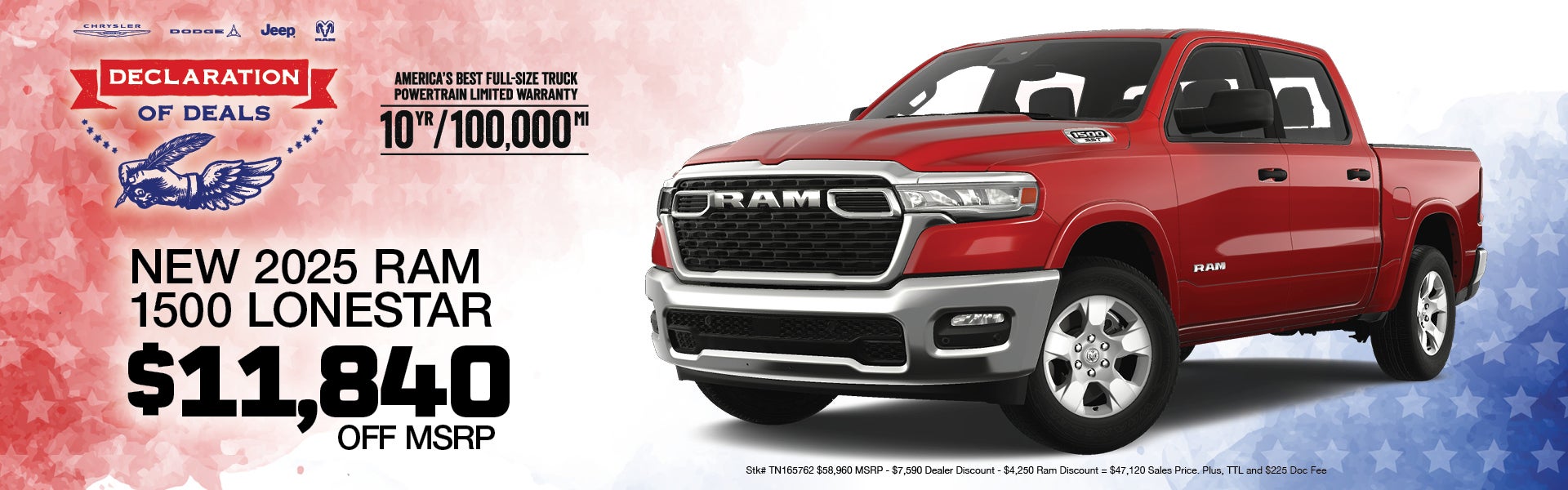 $11,840 off 2025 Ram 1500 Lonestar