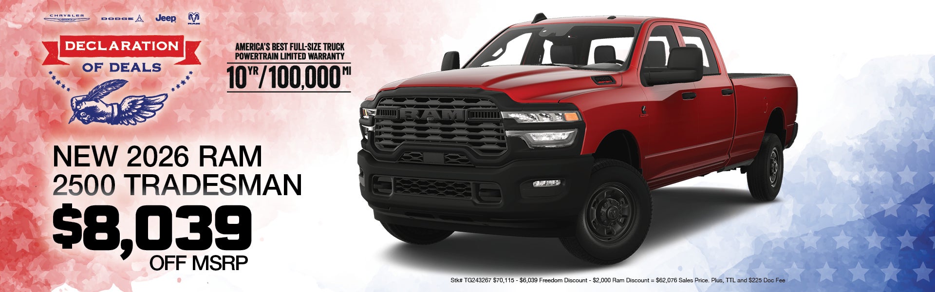  $8,039 Off 2026 Ram 2500 Tradesman