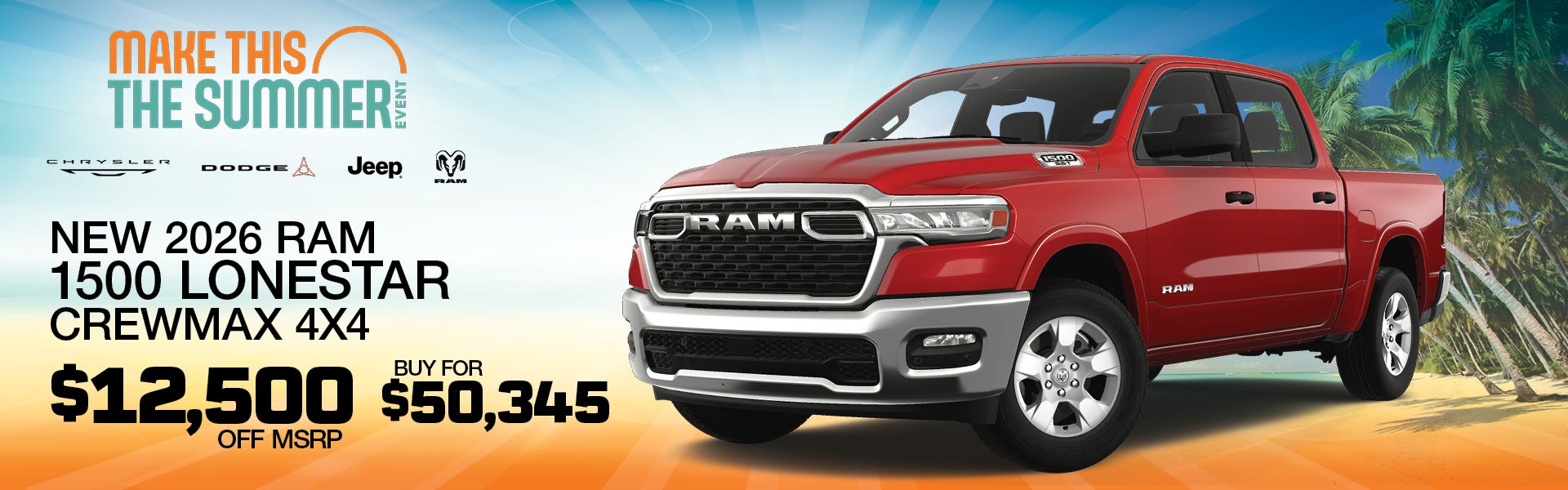 2026 Ram 1500 crew cab 4x4 lonestar $12,500 off MSRP 