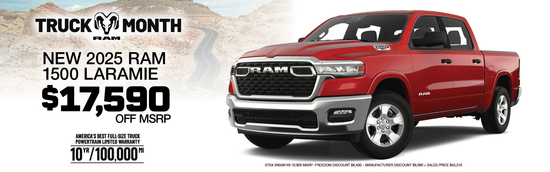 $17,590 off 2025 Ram 1500 Laramie